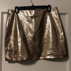 Shimmery gold mini skirt